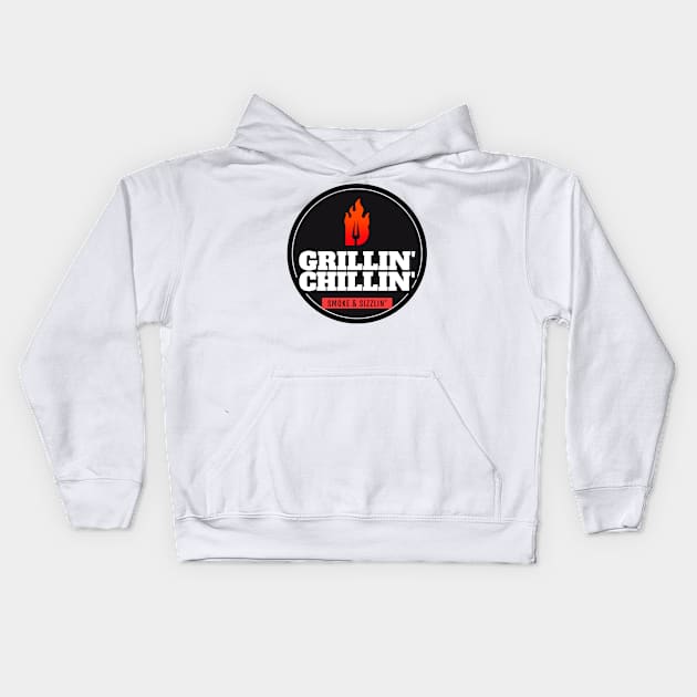 Grillin' Chillin' Smoke & Sizzlin' Kids Hoodie by Printed Passion